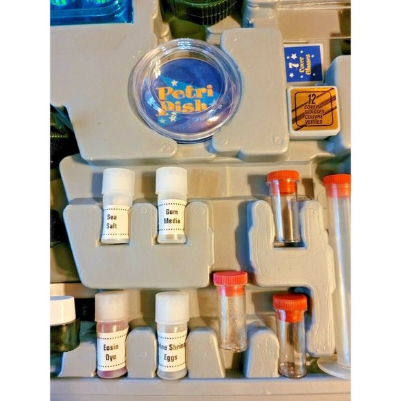 Microscope Set 300X 600X 1200X Science AmScope 25 Prepared Slides Case - Picture 3 of 12